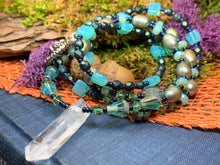 Load image into Gallery viewer, Quartz Crystal Necklace, Gemstone Jewelry, Boho Beaded Jewelry, Handmade Necklace, Pearl Jewelry, Teacher Gift, Yoga Gift, Mom Gift