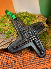 Load image into Gallery viewer, Irish Cross Ornament, St. Brigid's Cross Gift, Turf Hanging Ornament, Christmas Tree Ornament, Ireland Gift, Irish Gift, St. Brigit Cross