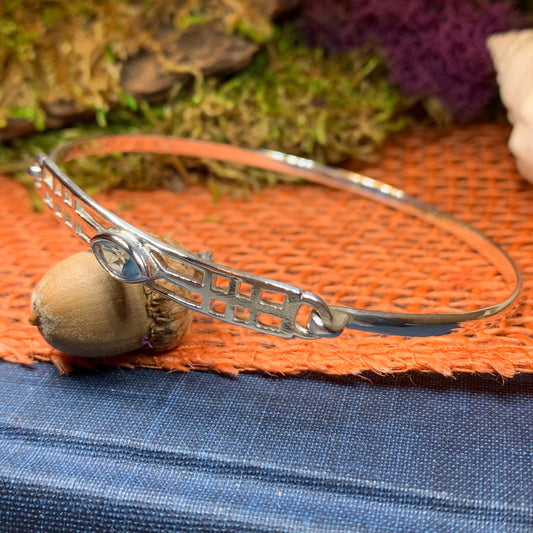 Mackintosh Bracelet, Celtic Jewelry, Scottish Bangle Bracelet, Art Deco Jewelry, Celtic Knot Bracelet, Scotland Gift, Silver Wife Gift