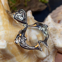 Load image into Gallery viewer, Dolphin Necklace, Celtic Jewelry, Irish Jewerly, Ocean Lover Jewelry, Beach Jewelry, Fish Necklace, Nautical Jewelry, Sea Jewelry, Mom Gift