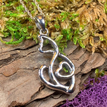 Load image into Gallery viewer, Cat Necklace, Celtic Knot Jewelry, Irish Jewelry, Cat Lover Gift, Nature Necklace, Animal Jewelry, Wiccan Jewelry, Mom Gift, Wife Gift
