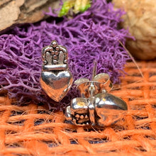 Load image into Gallery viewer, Claddagh Earrings, Luckenbooth Earrings, Irish Jewelry, Celtic Jewelry, Anniversary Gift, Bridal Jewelry, Heart Jewelry, Scotland Jewelry