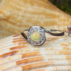 Opal Ring, Promise Ring, Engagement Ring, Celtic Jewelry, Anniversary Gift, Wiccan Jewelry, Boho Statement Ring, Silver Cocktail Ring
