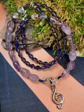 Load image into Gallery viewer, Music Note Necklace, Musician Jewelry, Crystal Jewelry, Music Jewelry, Sister Gift, Girlfriend Gift, Mom Gift, Wife Gift, Amethyst Necklace