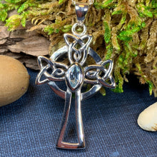 Load image into Gallery viewer, Celtic Cross Necklace, Cross Pendant, Irish Cross Necklace, Irish Jewelry, First Communion Gift, Religious Jewelry, Ireland Gift, Mom Gift