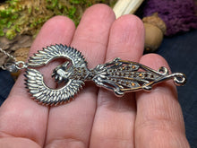 Load image into Gallery viewer, Phoenix Necklace, Celtic Jewelry, Bird Pendant, Firebird Jewelry, Inspirational Gift, Pagan Jewelry, Viking Jewelry, Gothic Jewelry