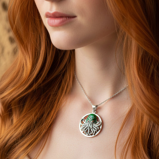 Octopus Necklace, Nautical Jewelry, Cthulhu Silver Pendant, Sea Jewelry, Science Fiction Gift, Fish Necklace, Sea Jewelry, HP Lovecraft Gift