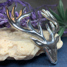 Load image into Gallery viewer, Stag Brooch, Scotland Jewelry, Stag Pin, Kilt Pin, Celtic Pin, Animal Jewelry, Scottish Brooch, Scotland Pin, Nature Jewelry, Tartan Pin