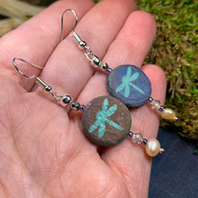 Load image into Gallery viewer, Summer Dragonfly Earrings, Celtic Jewelry, Insect Jewelry, Wiccan Jewelry, Mom Gift, Sister Gift, Aunt Gift, Teacher Gift, Dangle Earrings