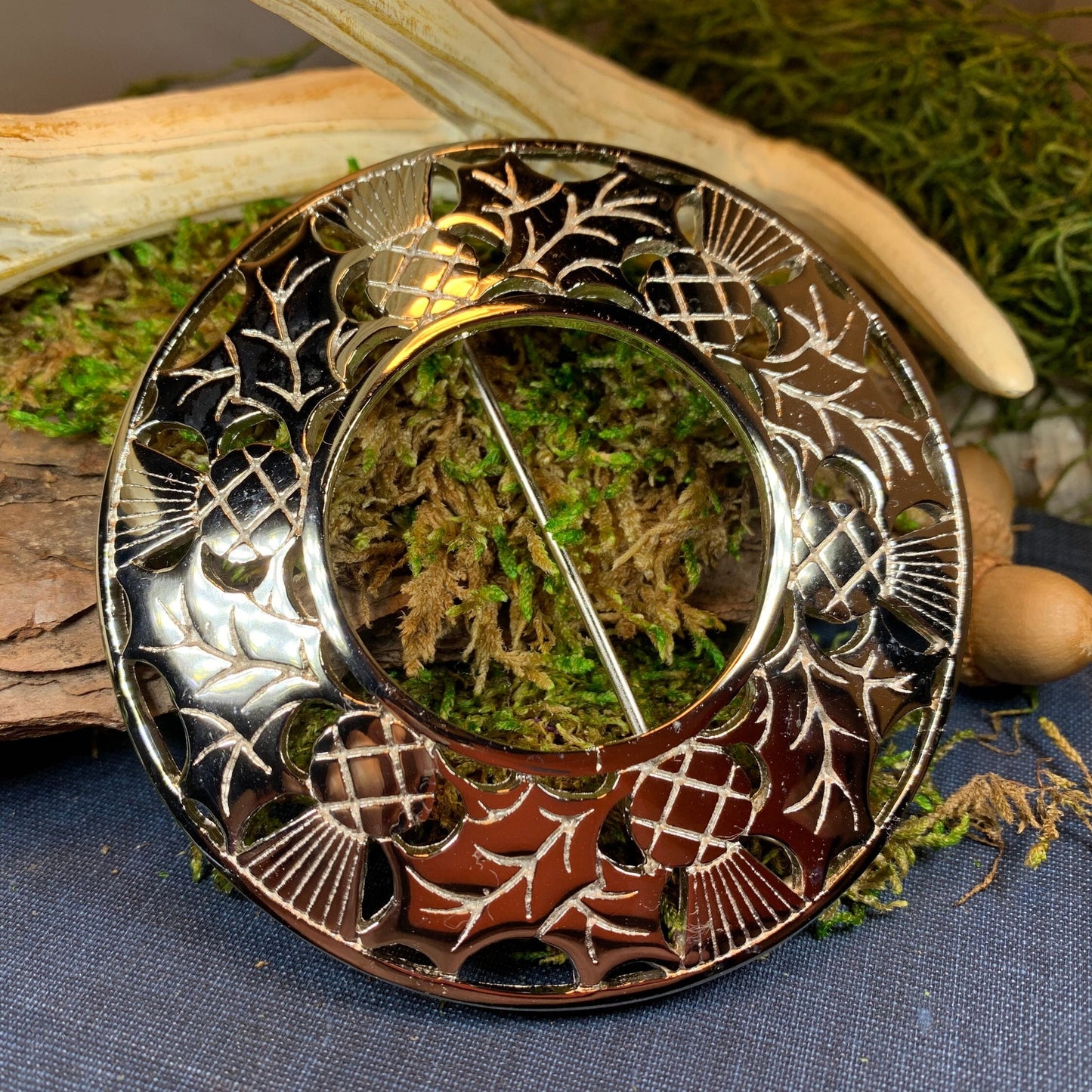 Thistle Brooch, Celtic Jewelry, Scottish Jewelry, Scotland Brooch, Celtic Brooch, Anniversary Gift, Celtic Pin, Extra Large Plaid Pin