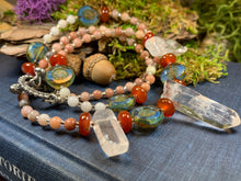 Load image into Gallery viewer, Quartz Crystal Necklace, Gemstone Jewelry, Boho Beaded Jewelry, Healing Crystal Necklace, Teacher Gift, Girlfriend Gift, Yoga Gift, Mom Gift