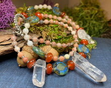 Load image into Gallery viewer, Quartz Crystal Necklace, Gemstone Jewelry, Boho Beaded Jewelry, Healing Crystal Necklace, Teacher Gift, Girlfriend Gift, Yoga Gift, Mom Gift