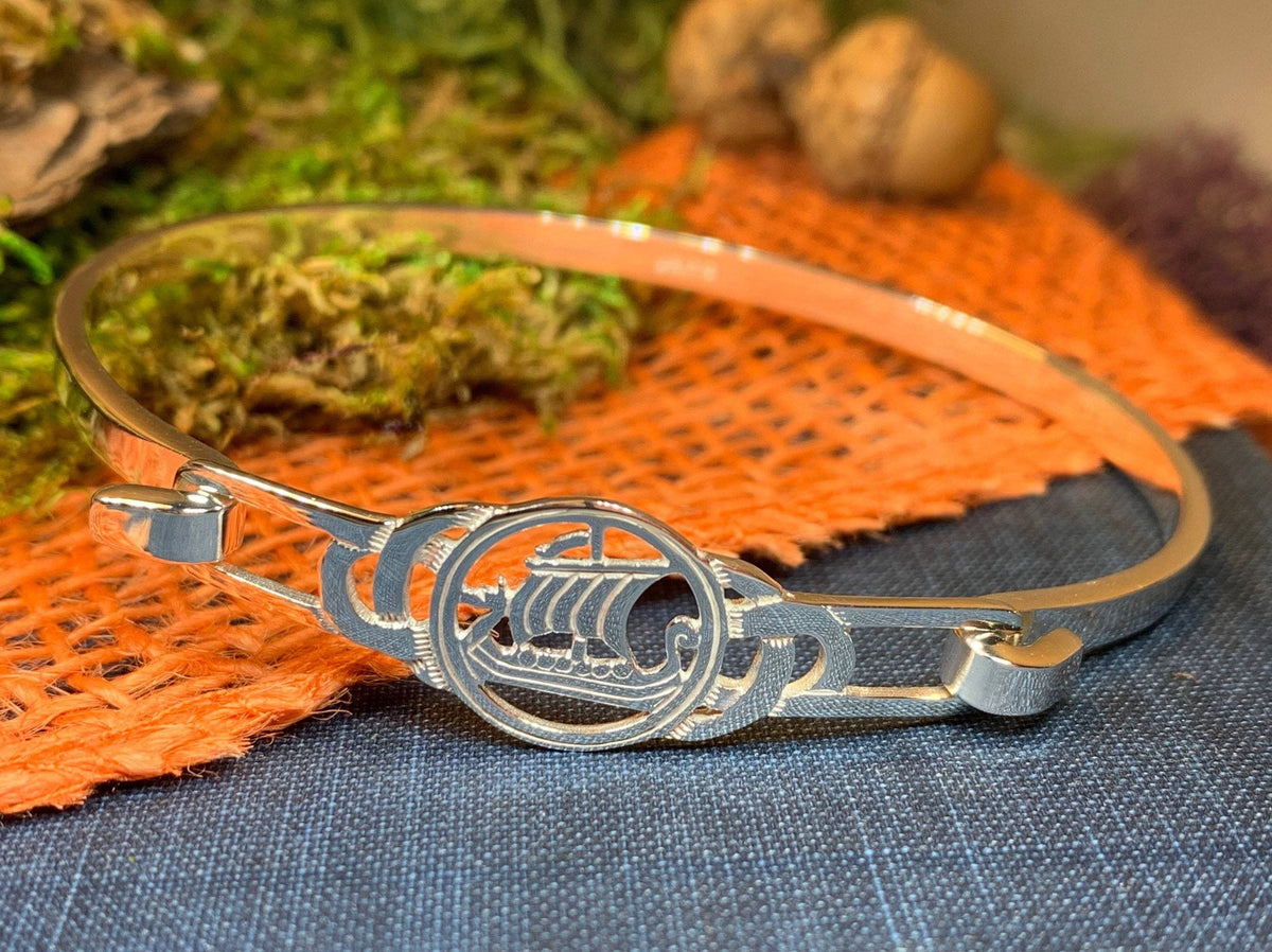 Viking Ship Bracelet Celtic Crystal Design Jewelry