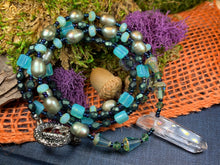 Load image into Gallery viewer, Quartz Crystal Necklace, Gemstone Jewelry, Boho Beaded Jewelry, Handmade Necklace, Pearl Jewelry, Teacher Gift, Yoga Gift, Mom Gift