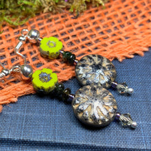 Load image into Gallery viewer, Lotus Autumn Earrings, Celtic Jewelry, Crystal Jewelry, Wiccan Jewelry, Mom Gift, Sister Gift, Aunt Gift, Teacher Gift, Yoga Jewelry Gift