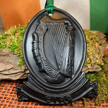 Load image into Gallery viewer, Irish Harp Wall Hanging, Turf Hanging Ornament, Christmas Tree Ornament, Ireland Gift, Irish Turf Gift, Housewarming Gift, New Home Gift