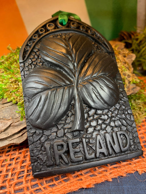 Load image into Gallery viewer, Shamrock Ornament, Turf Hanging Ornament, Christmas Tree Ornament, Ireland Shamrock Gift, Irish Turf Gift, Housewarming Gift, New Home Gift