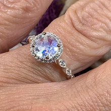 Load image into Gallery viewer, Moonstone Ring, Promise Ring, Moonstone Engagement Ring, Anniversary Gift, Wiccan Jewelry, Boho Ring, Mom Gift, Wife Gift, Cocktail Ring