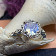 Load image into Gallery viewer, Moonstone Ring, Promise Ring, Moonstone Engagement Ring, Anniversary Gift, Wiccan Jewelry, Boho Ring, Mom Gift, Wife Gift, Cocktail Ring