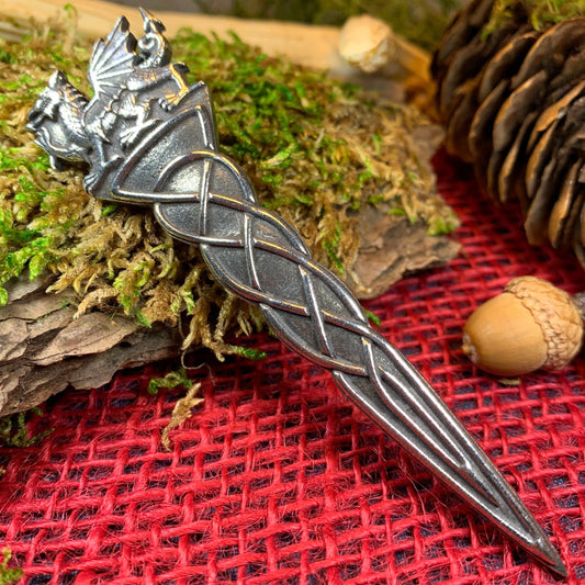 Cadwal Welsh Dragon Kilt Pin in pewter