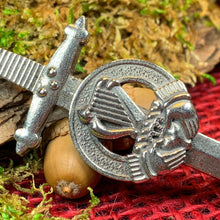 Load image into Gallery viewer, Irish Harp Kilt Pin, Irish Jewelry, Claddagh Kilt Pin, Harp Jewelry, Celtic Kilt Pin, Irish Dancer Gift, Celtic Knot Brooch, Bagpiper Gift
