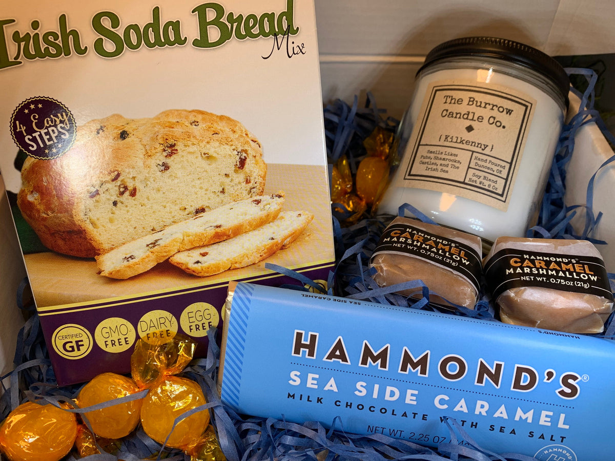 Irish Soda Bread & Kilkenny Candle Gift Box Celtic Crystal Design Jewelry