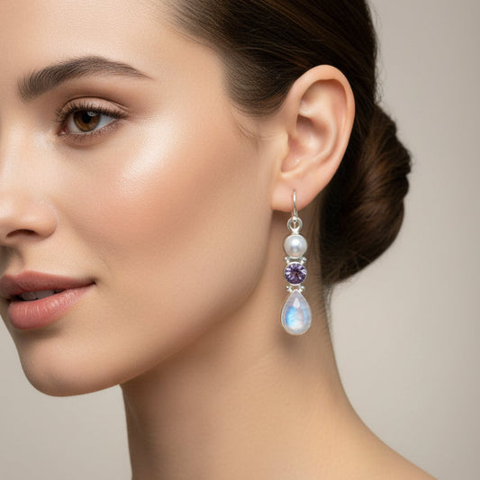 Ava Moonstone Earrings for Women