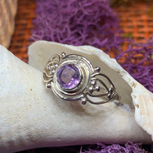 Load image into Gallery viewer, Celtic Ring, Silver Celtic Ring, Statement Ring, Boho Jewelry, Gemstone Celtic Jewelry, Anniversary Gift, Wiccan Jewelry, Birthstone Ring