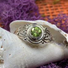 Load image into Gallery viewer, Celtic Ring, Silver Celtic Ring, Statement Ring, Boho Jewelry, Gemstone Celtic Jewelry, Anniversary Gift, Wiccan Jewelry, Birthstone Ring