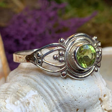 Load image into Gallery viewer, Celtic Ring, Silver Celtic Ring, Statement Ring, Boho Jewelry, Gemstone Celtic Jewelry, Anniversary Gift, Wiccan Jewelry, Birthstone Ring