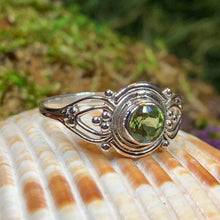 Load image into Gallery viewer, Celtic Ring, Silver Celtic Ring, Statement Ring, Boho Jewelry, Gemstone Celtic Jewelry, Anniversary Gift, Wiccan Jewelry, Birthstone Ring