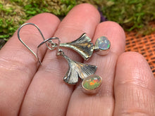 Load image into Gallery viewer, Gingko Earrings, Opal Jewelry, Tree Jewelry, Gemstone Jewelry, Leaf Jewelry, Anniversary Gift, Nature Jewelry, October Birthstone, Mom Gift