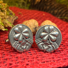 Load image into Gallery viewer, Irish Shamrock Cuff Links, Celtic Jewelry, Irish Jewelry, Ireland Jewelry, Celtic Jewelry, Groom Gift, Best Man Gift, Anniversary Gift