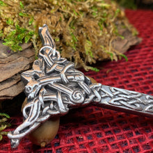 Load image into Gallery viewer, Dragon Kilt Pin, Scottish Jewelry, Celtic Kilt Pin, Tartan Pin, Cape Pin, Bagpiper Gift, Scotland Pin, Celtic Shawl Pin, Viking Jewelry