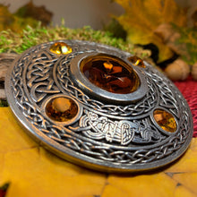 Load image into Gallery viewer, Celtic Raven Brooch, Celtic Knot Jewelry, Irish Jewelry, Scotland Jewelry, Anniversary Gift, Tartan Pin, Viking Jewelry, Norse Brooch