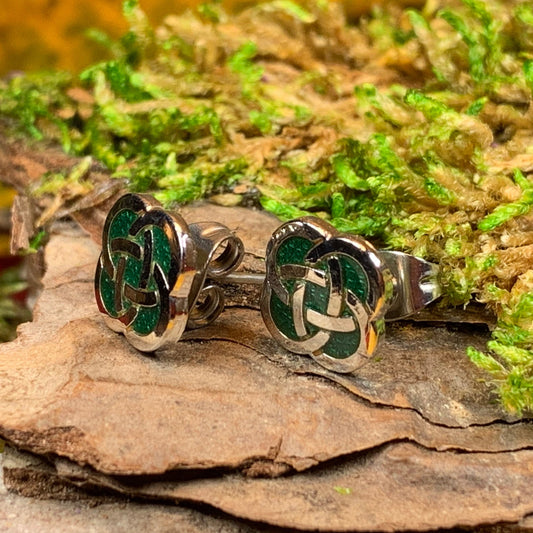 Celtic Knot Stud Earrings, Irish Jewelry, Celtic Jewelry, Anniversary Gift, Irish Dancer Gift, Norse Jewelry, Scottish Post Earrings