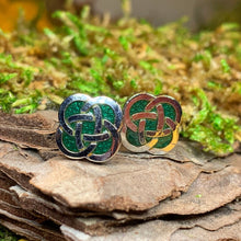 Load image into Gallery viewer, Celtic Knot Stud Earrings, Irish Jewelry, Celtic Jewelry, Anniversary Gift, Irish Dancer Gift, Norse Jewelry, Scottish Post Earrings