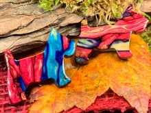 Load image into Gallery viewer, Dog Scottish Brooch, Dog Lover Gift, Scotland Jewelry, Dog Pin, Scarf Pin, Heathergem Pin, Dog Jewelry, Scottish Terrier Gift, Scotland Pin