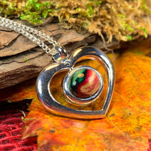 Load image into Gallery viewer, Heart Necklace, Celtic Jewelry, Scotland Jewelry, Anniversary Gift, Heather Gem, Mom Gift, Bridal Jewelry, Scotland Jewelry, Sweet 16 Gift