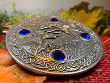 Load image into Gallery viewer, Celtic Stag Brooch, Celtic Knot Pin, Irish Jewelry, Scotland Jewelry, Anniversary Gift, Scottish Tartan Pin, Viking Jewelry, Norse Brooch