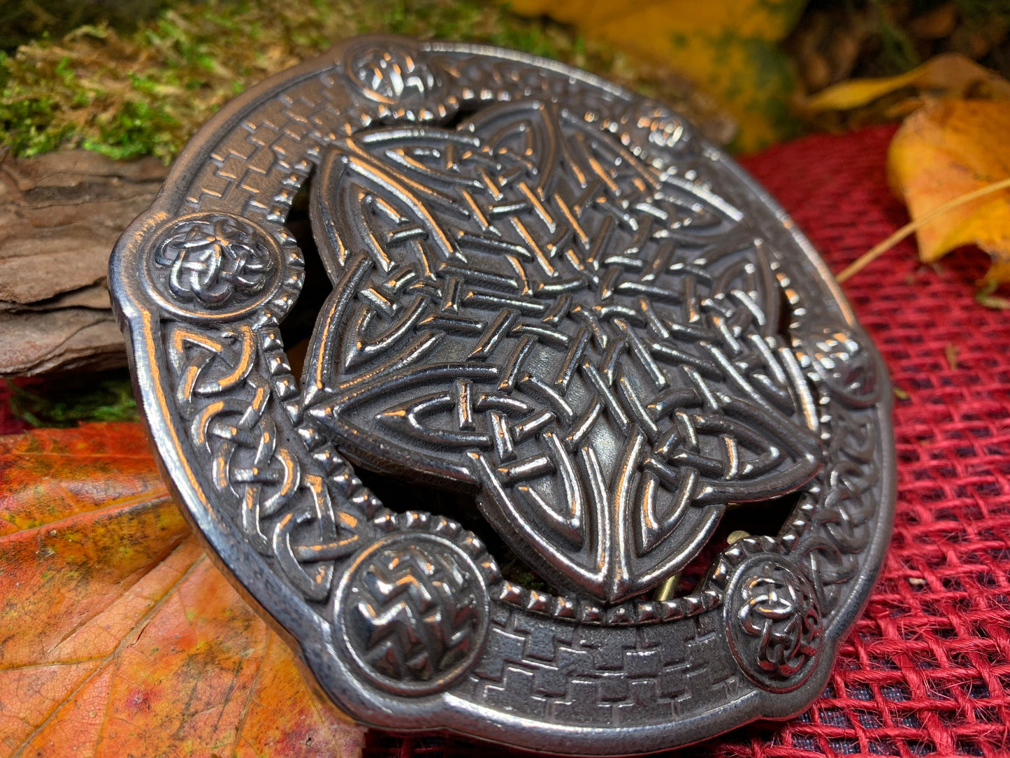 Celtic Knot Brooch, Large Celtic Pin, Viking Jewelry, Norse Jewelry, Wiccan Jewelry, Anniversary Gift, Kilt Pin, Pewter Tartan Pin