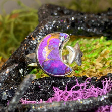 Load image into Gallery viewer, Crescent Moon Ring, Celtic Jewelry, Celestial Jewelry, Goddess Jewelry, Moon Ring, Wiccan Jewelry, Anniversary Gift, Boho Statement Ring
