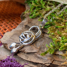 Load image into Gallery viewer, Mackintosh Rose Necklace, Scotland Jewelry, Celtic Jewelry, Rose Jewelry, Art Deco Pendant, Anniversary Gift, Scottish Necklace, Wife Gift