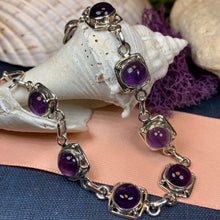 Load image into Gallery viewer, Celtic Knot Bracelet, Celtic Jewelry, Irish Jewelry, Love Knot Jewelry, Bridal Jewelry, Moonstone Jewelry, Wife Gift, Amethyst Bracelet