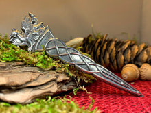Load image into Gallery viewer, Welsh Dragon Kilt Pin, Celtic Jewelry, Wales Jewelry, Celtic Brooch, Tartan Pin, Sword Pin, Groom Gift, Best Man Gift, Bagpiper Gift