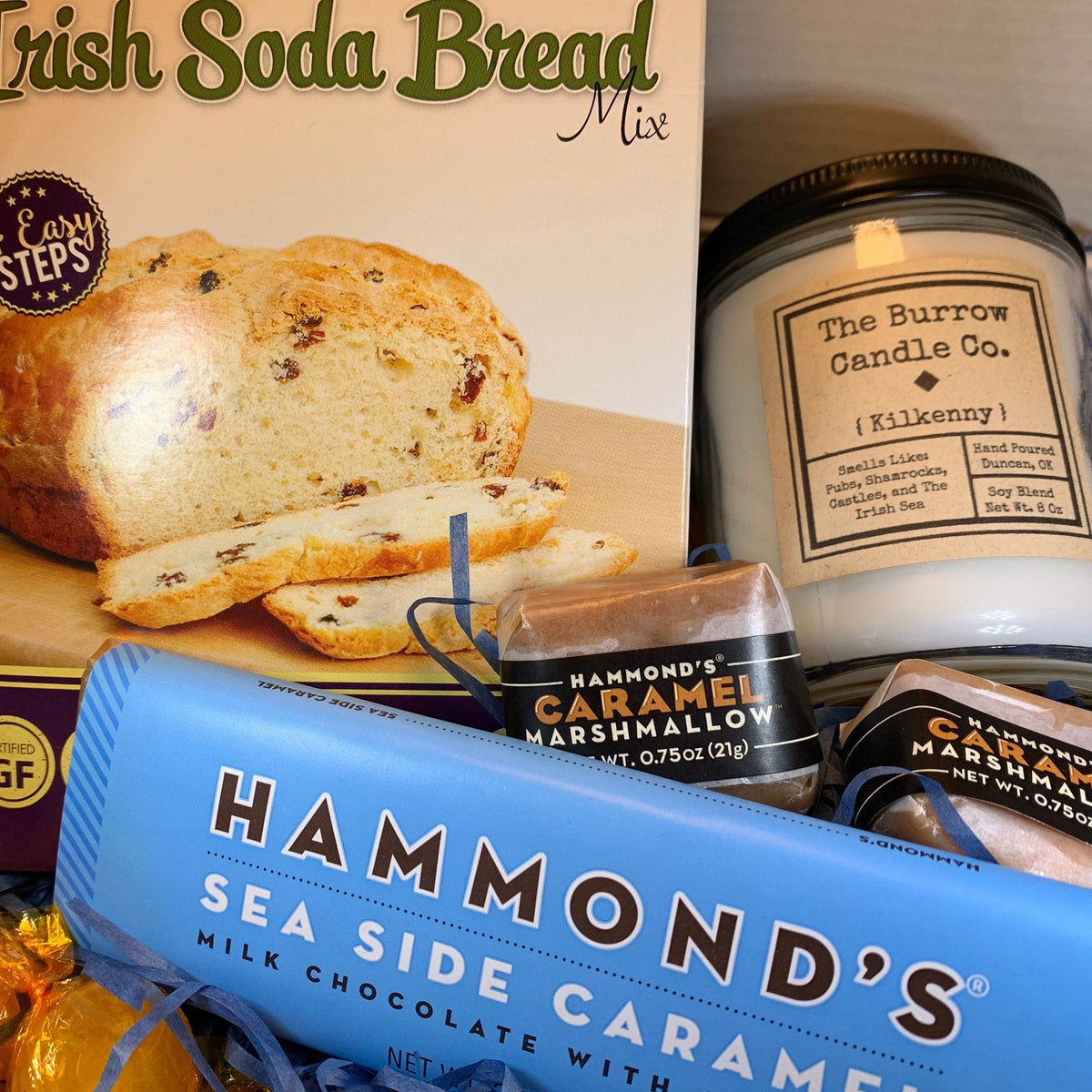 Irish Soda Bread & Kilkenny Candle Gift Box Celtic Crystal Design Jewelry