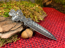 Load image into Gallery viewer, Shamrock Kilt Pin, Irish Jewelry, Ireland Kilt Pin, Friendship Gift, Celtic Kilt Pin, Irish Dancer Gift, Celtic Knot Brooch, Bagpiper Gift