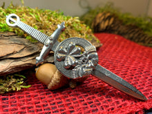 Load image into Gallery viewer, Irish Kilt Pin, Irish Shamrock Pin, Claddagh Kilt Pin, Harp Jewelry, Celtic Kilt Pin, Irish Dancer Gift, Celtic Knot Brooch, Bagpiper Gift