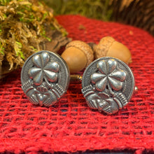 Load image into Gallery viewer, Irish Shamrock Cuff Links, Celtic Jewelry, Irish Jewelry, Ireland Jewelry, Celtic Jewelry, Groom Gift, Best Man Gift, Anniversary Gift