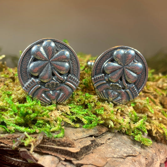 Irish Shamrock Cuff Links, Celtic Jewelry, Irish Jewelry, Ireland Jewelry, Celtic Jewelry, Groom Gift, Best Man Gift, Anniversary Gift